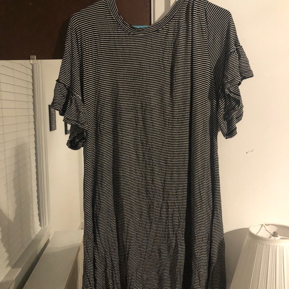 Xhilaration Dresses & Skirts - Black and white striped swing dress